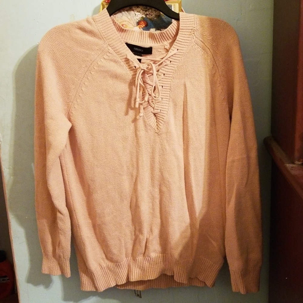 Forever 21 lace up sweater